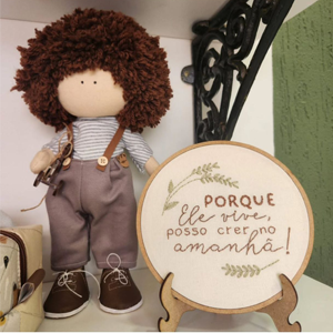 Boneco de Pano com Macacão - Tamanho m